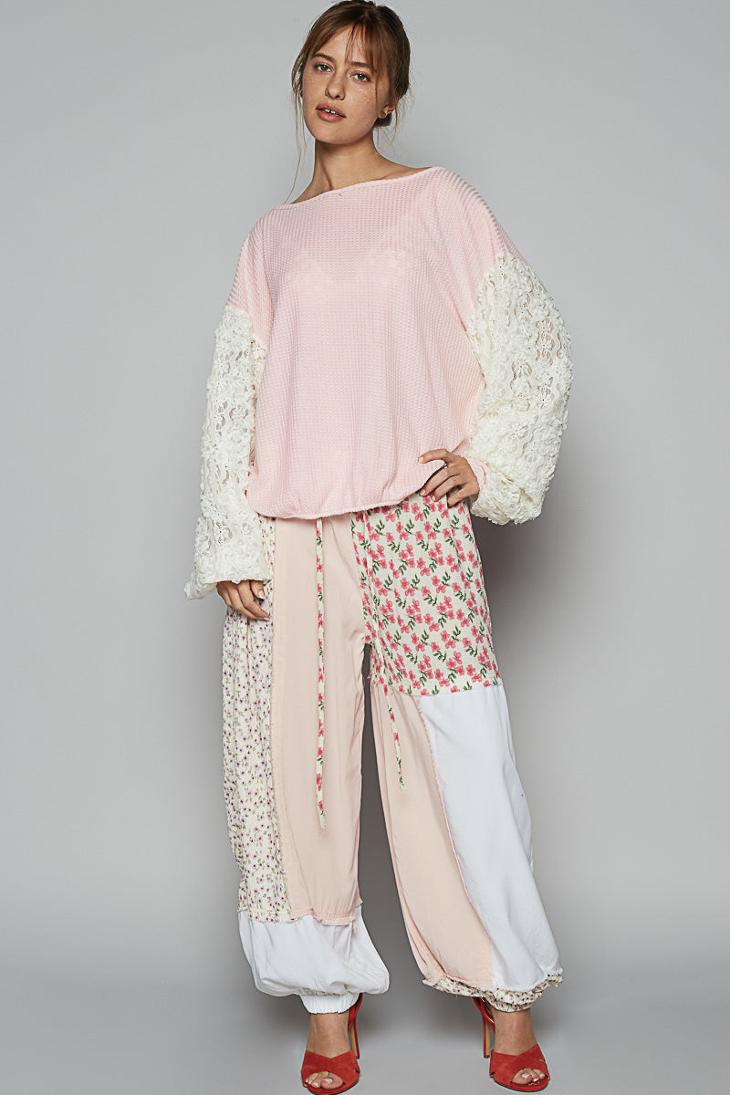 Lace Balloon Sleeved Sweater