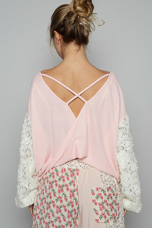 Lace Balloon Sleeved Sweater