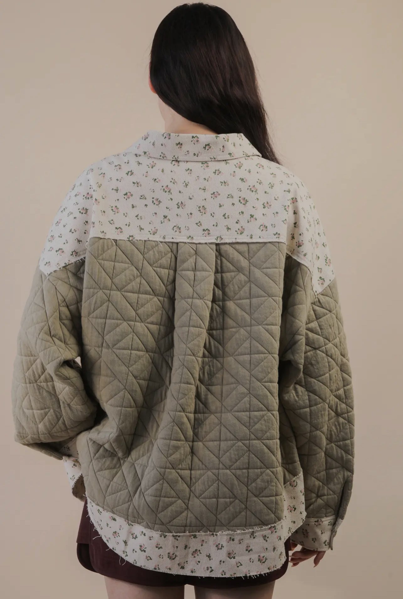 Oversized floral printed jacket