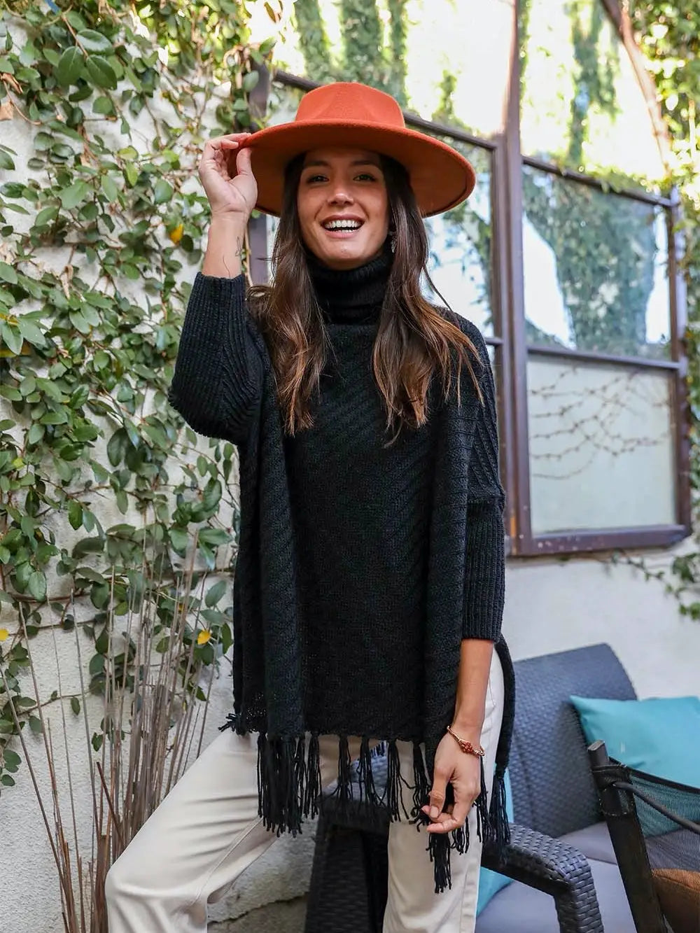 Turtle neck Poncho
