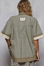 Woven Patchwork Button down