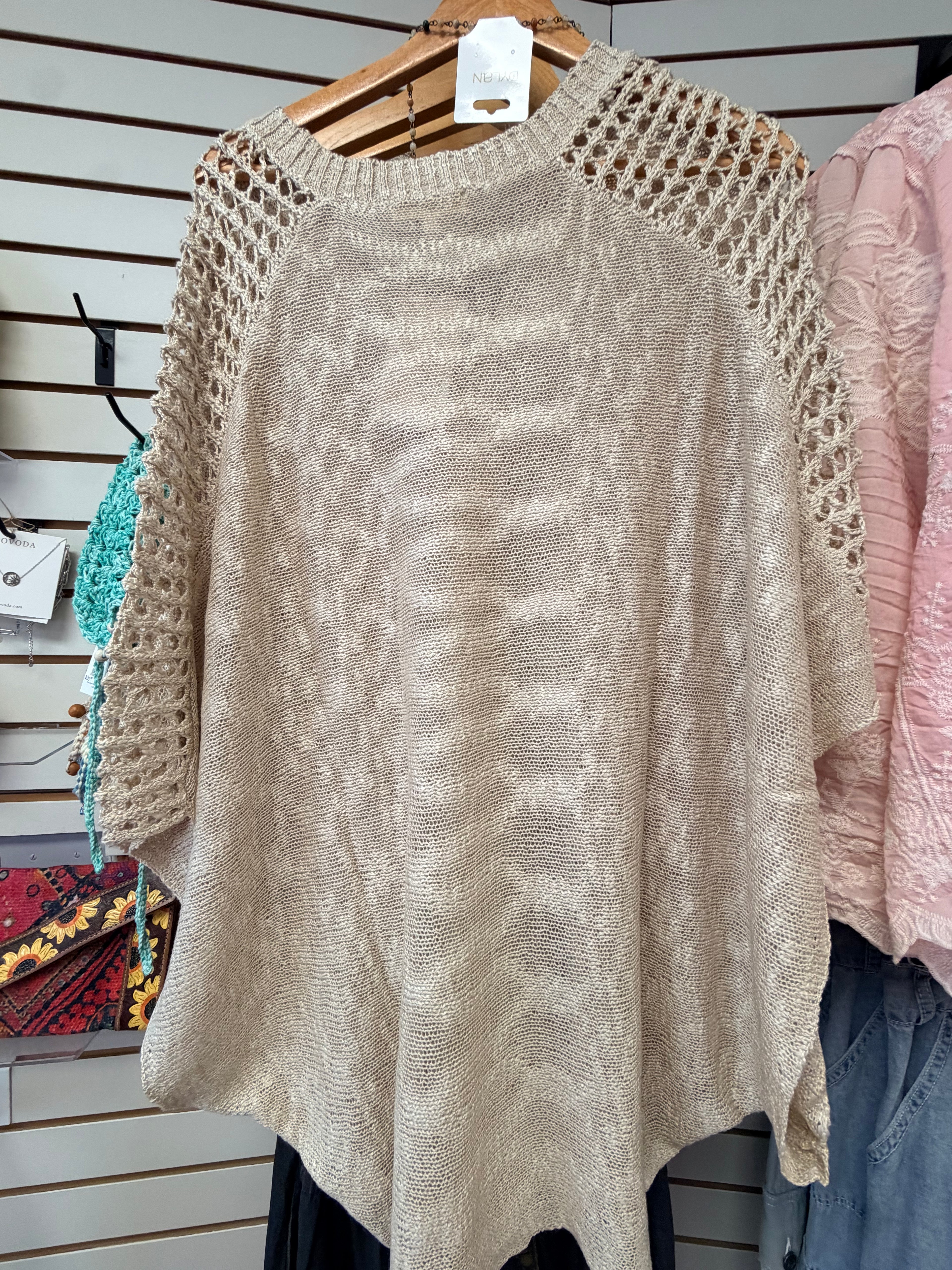 Aria Crochet-Trim Poncho
