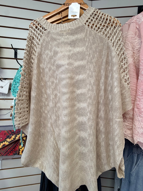 Aria Crochet-Trim Poncho