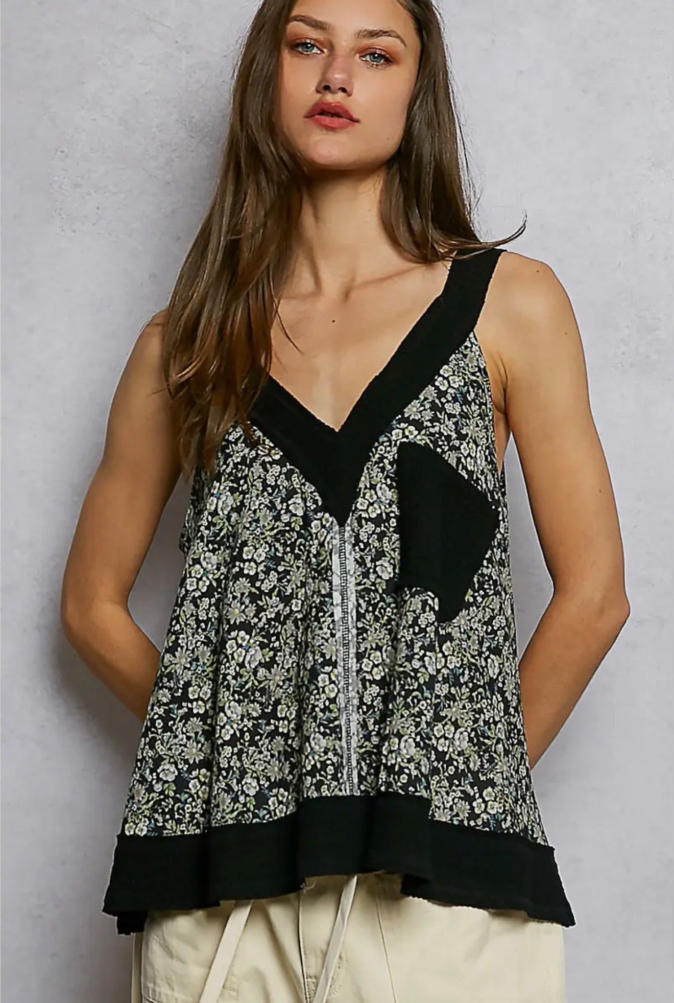 Midnight Meadow Patchwork Tank