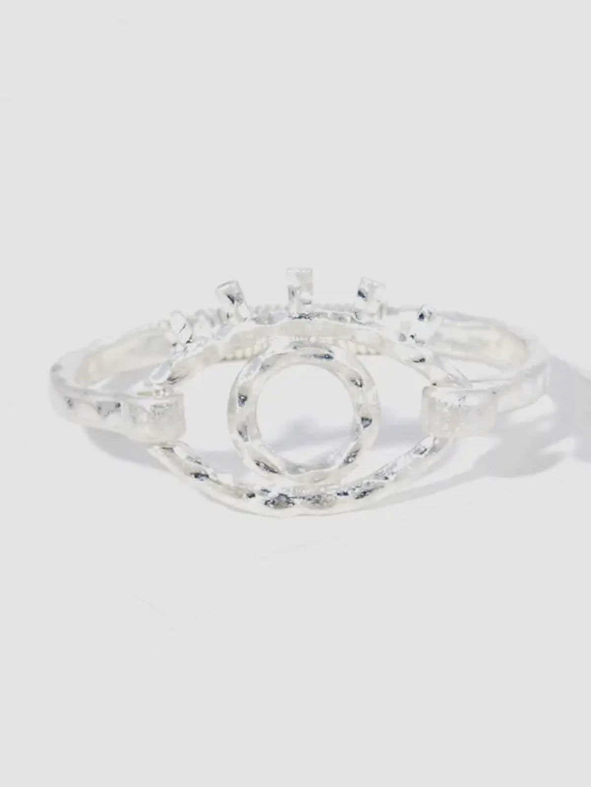 Hammered Metal Evil Eye Bracelet