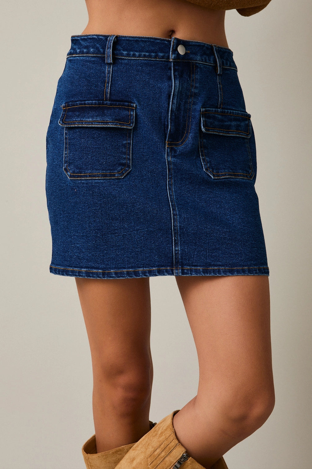 Denim Pocket Skirt