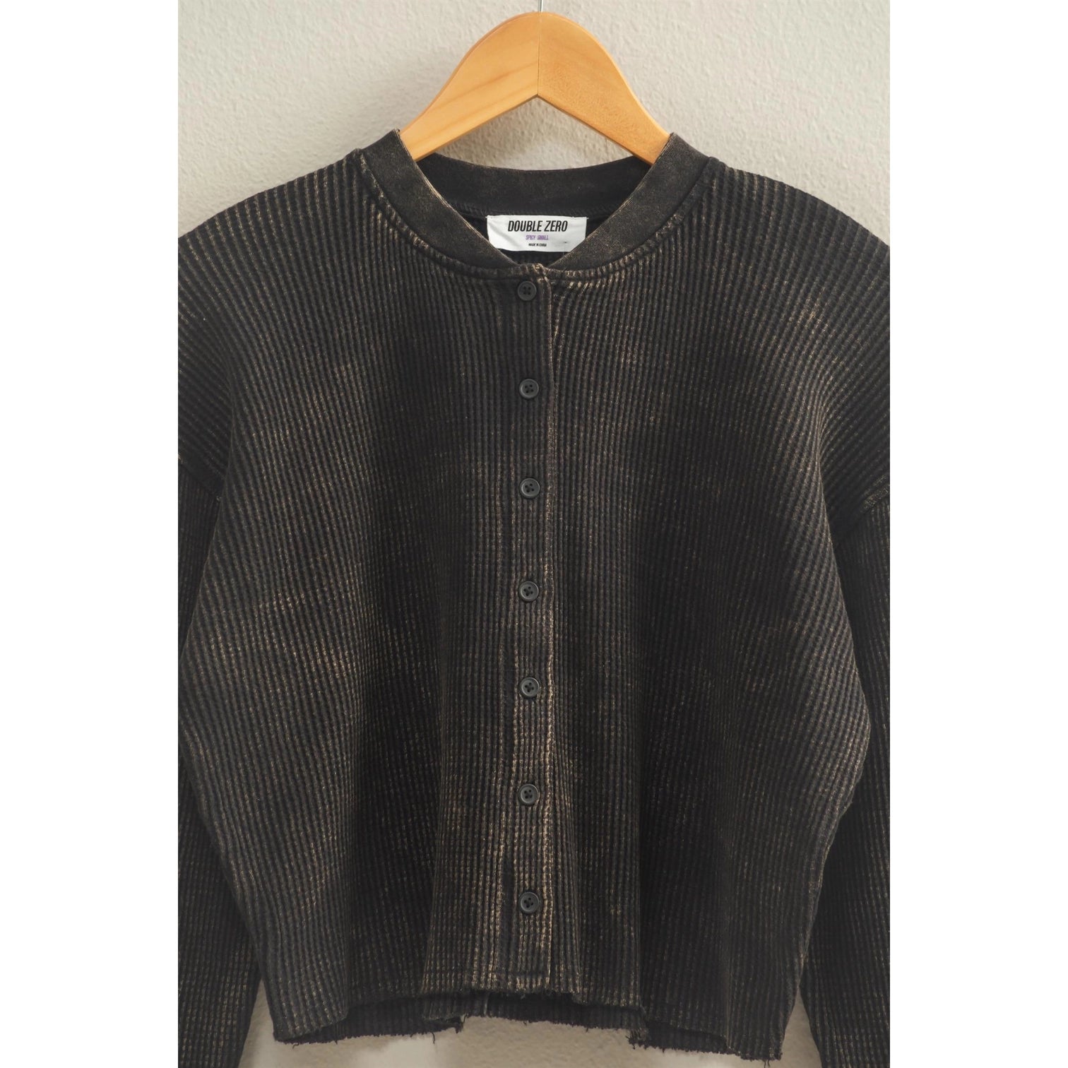 Waffle Long Sleeve Button Down