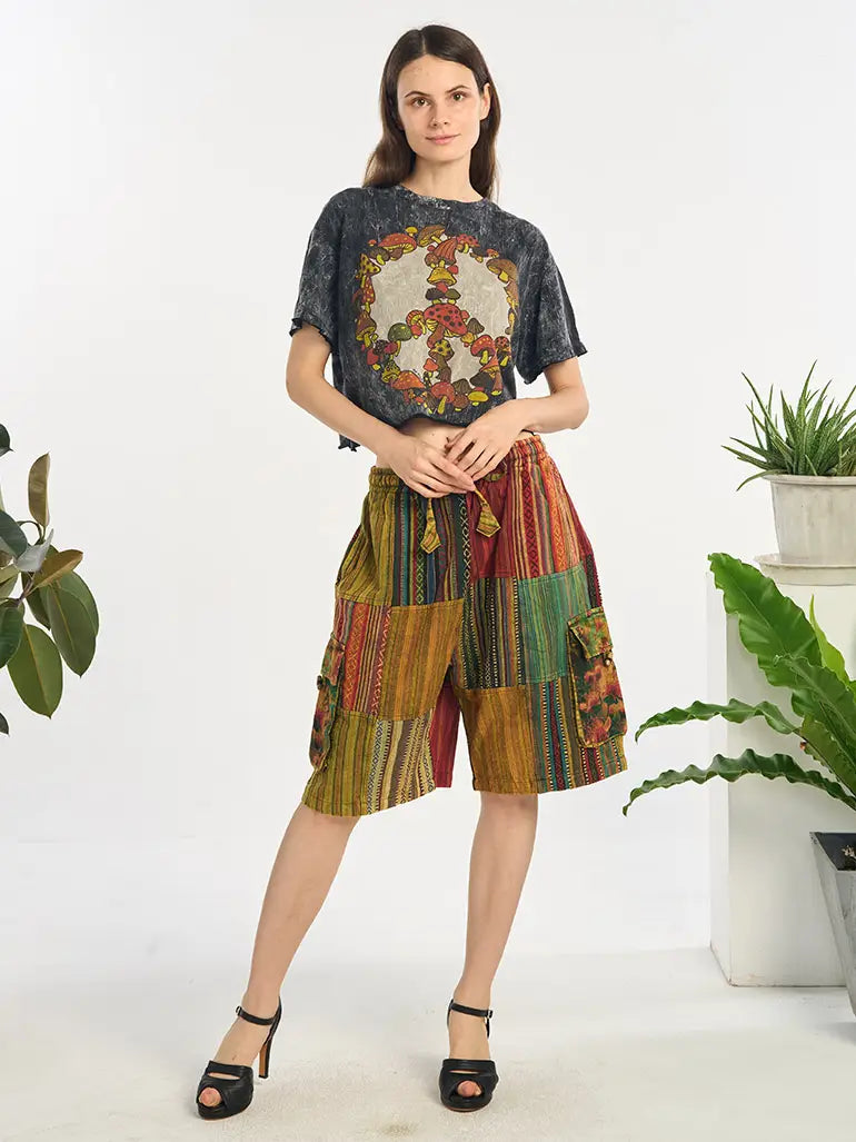 Cotton Kantha Shorts