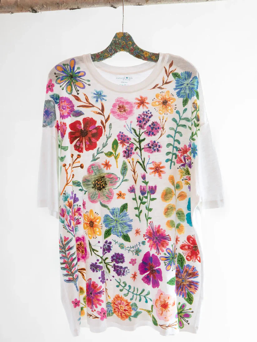 Floral Print Oversized Shirt