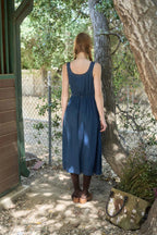 Denim Long Midi Dress