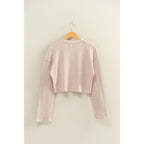 Waffle Long Sleeve Button Down Taupe