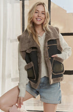 Denim Faux Fur Jacket