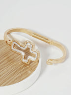 Hammered Metal Cross Bracelet