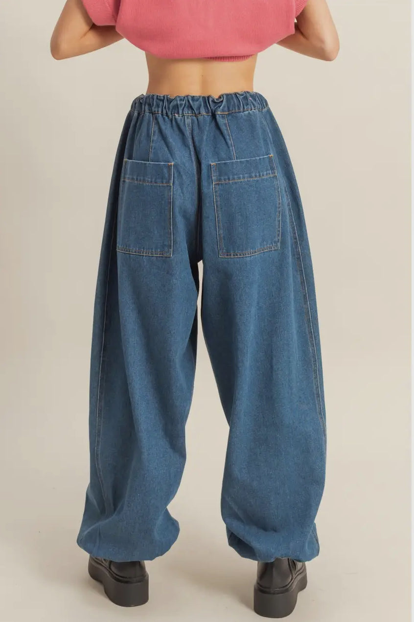 Denim oversized pants