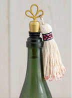 Cream Tassel Wine Stopper