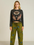 Pattern Long Sleeve Crop