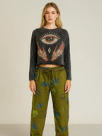 Pattern Long Sleeve Crop