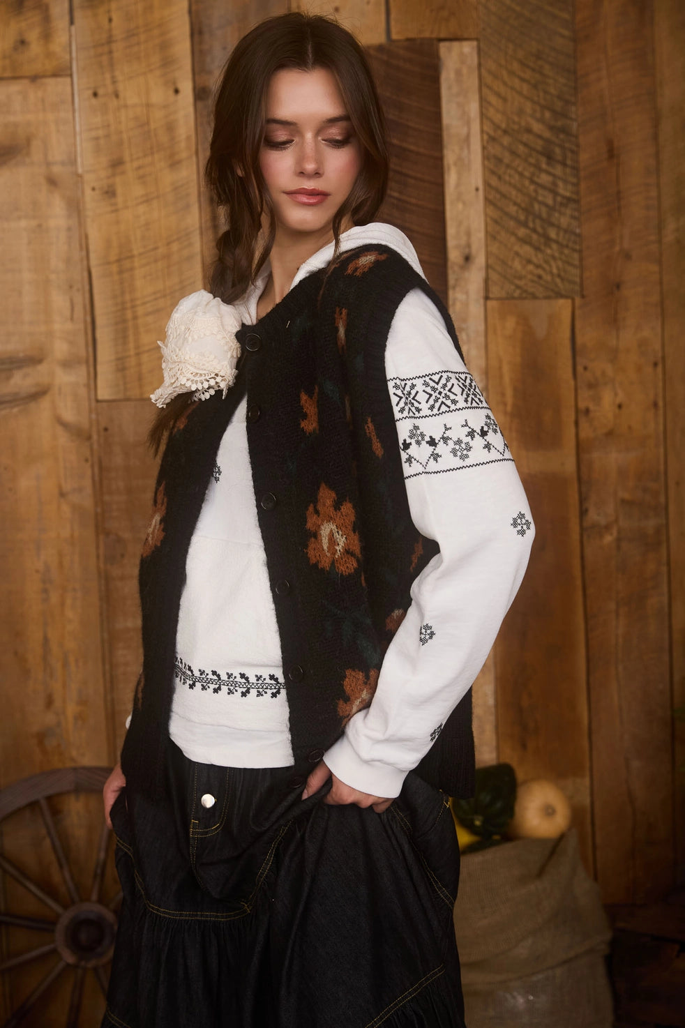 Floral Button Down Knit Cardigan