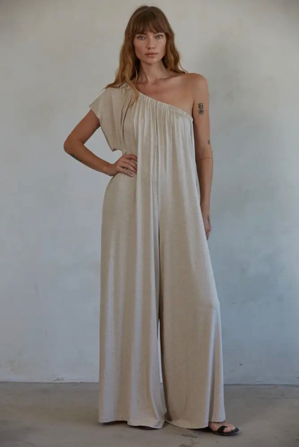 One shoulder romper