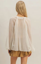 Chic textured tie front blouse