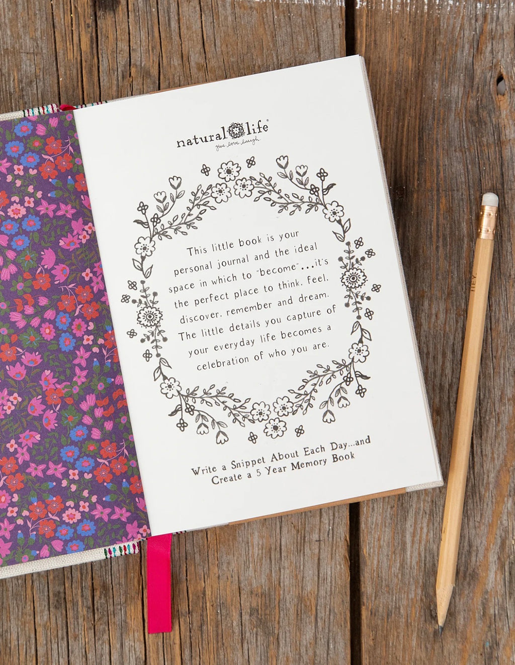Natural life Embroidered 5 year Journal