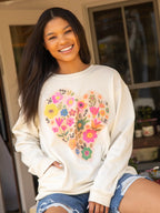 Floral Heart Crewneck