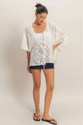 Coastal Bloom Lace Kimono