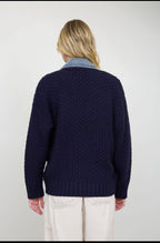 The mix cable knit denim jacket