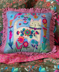 Cat tufted pillow natural life