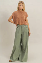 Pocket detail sweater top