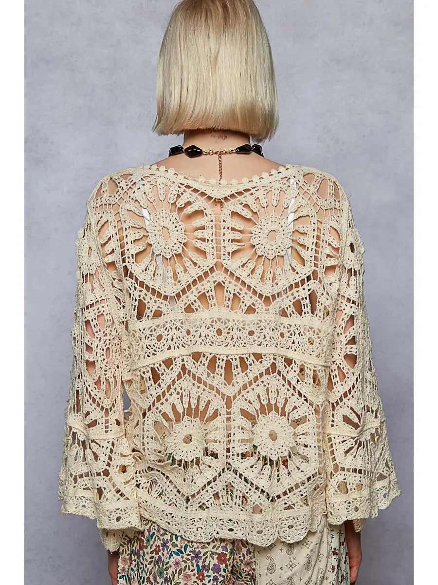 Long Sleeve Crochet Top