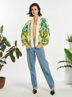 Recycled Sack Cardigan Lemon