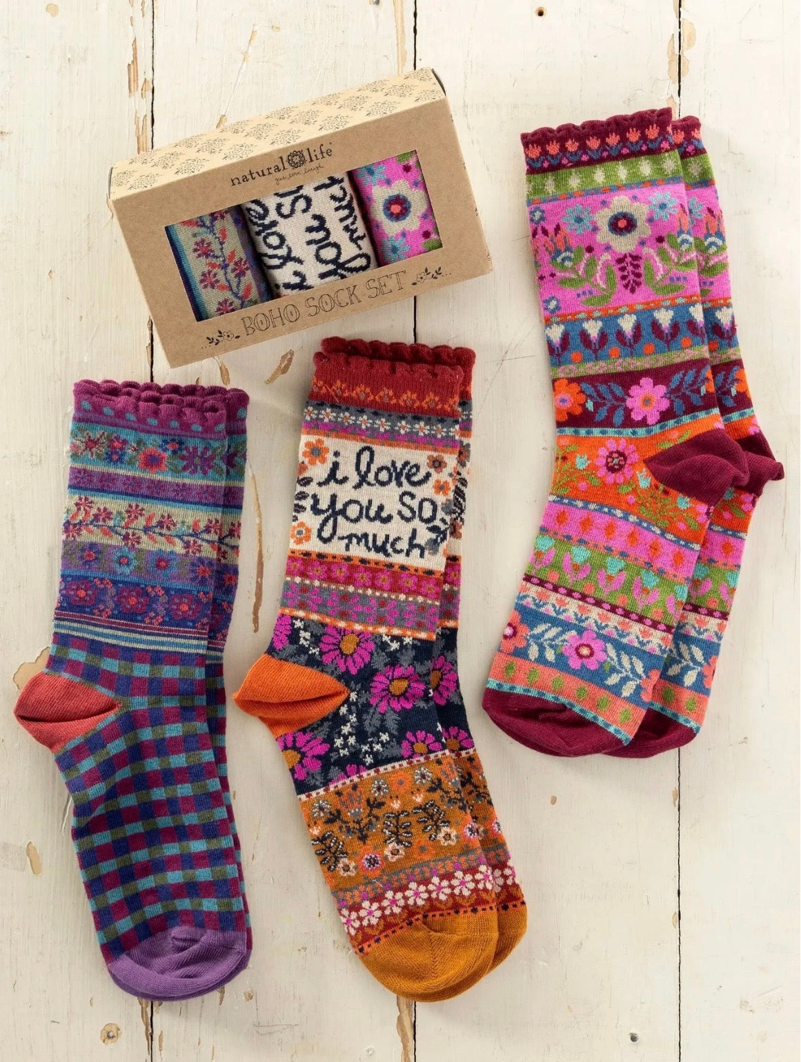 Natural life boho sock set