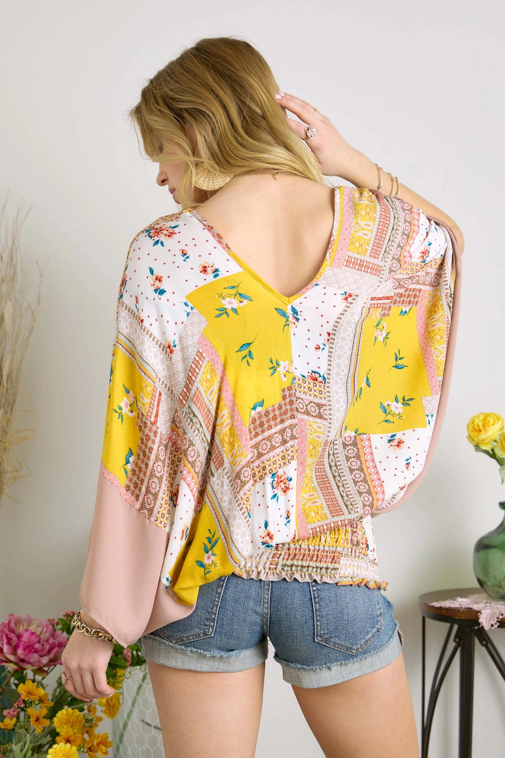 Boho Floral Kimono Blouse