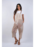 Ethereal Stripes Chic Patchwork Overalls