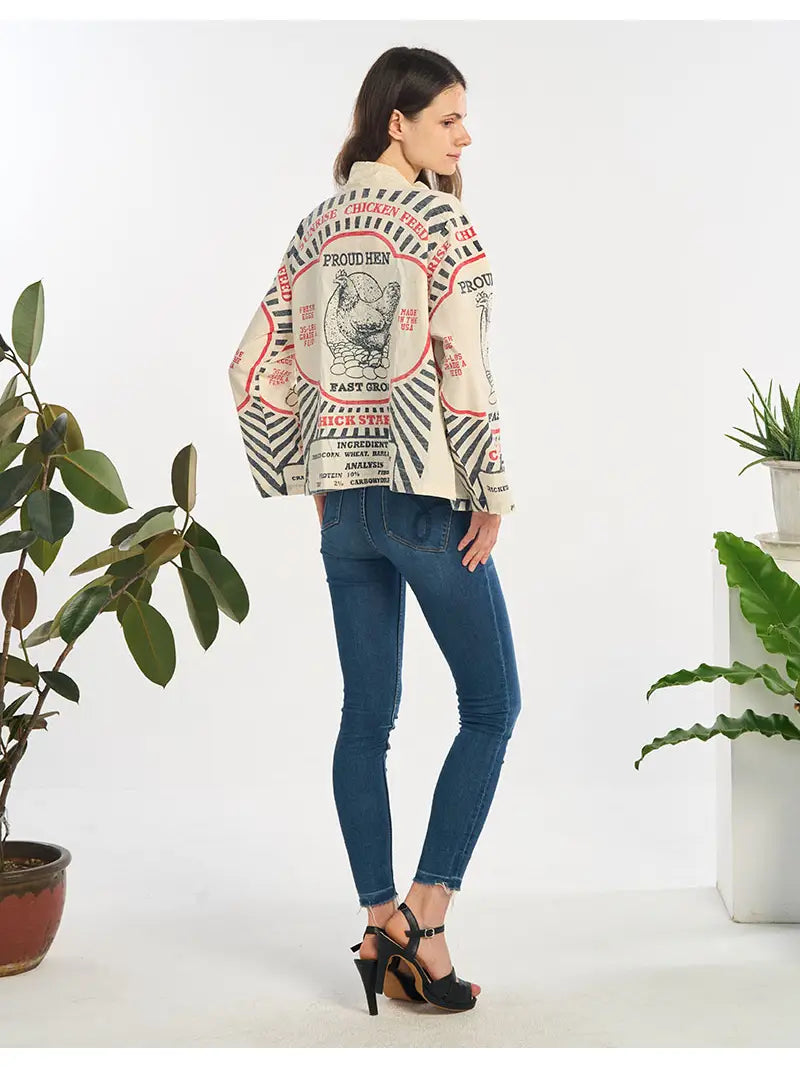 Recycled Sack Cardigan Chicken