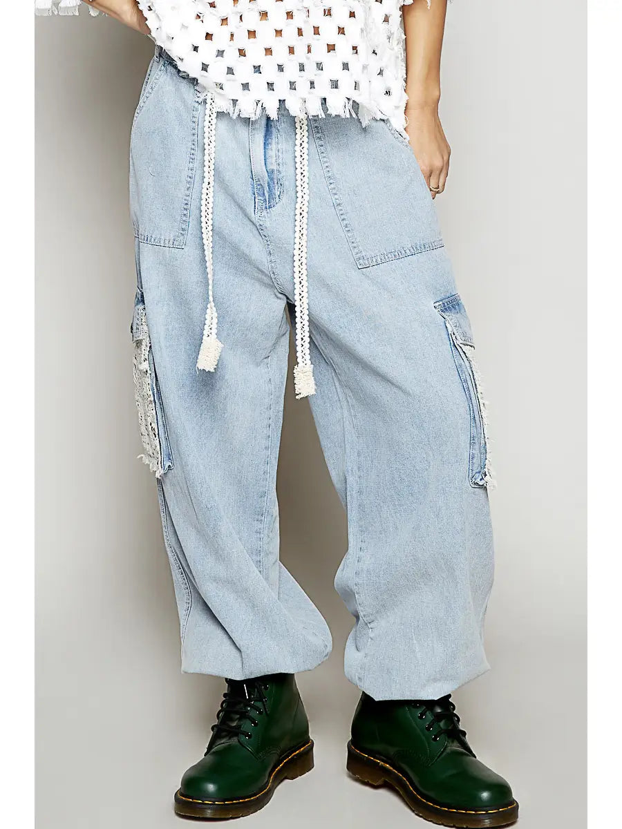 Crochet Overlay Pockets Woven