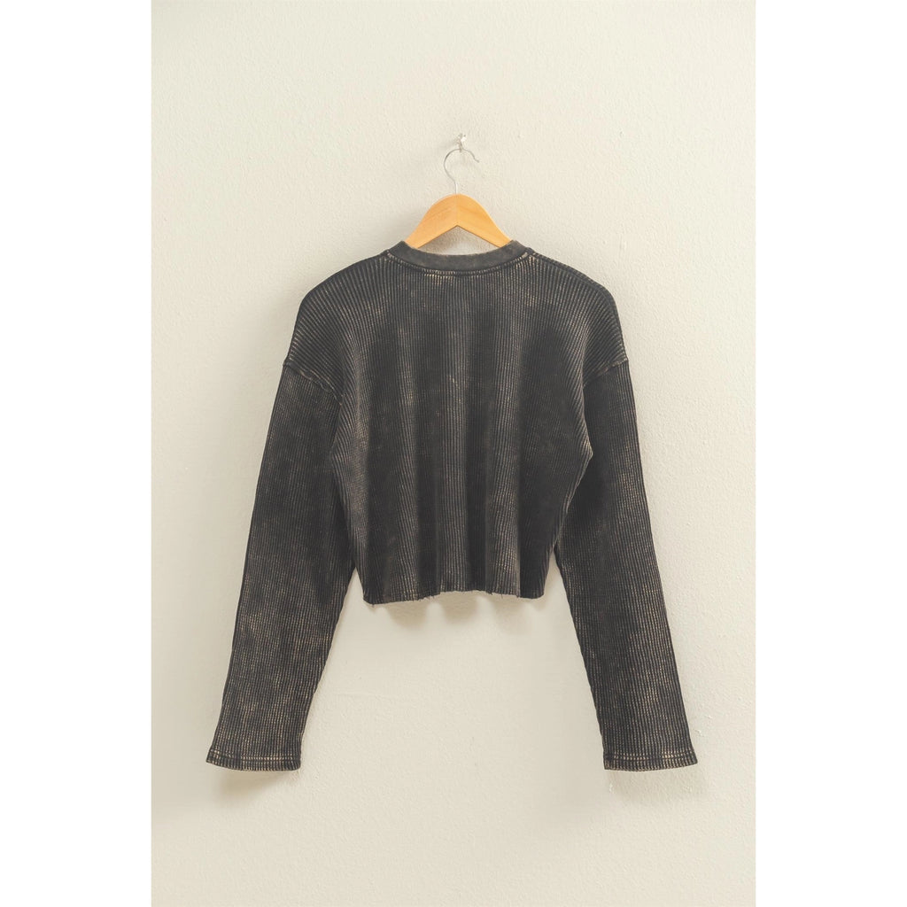 Waffle Long Sleeve Button Down