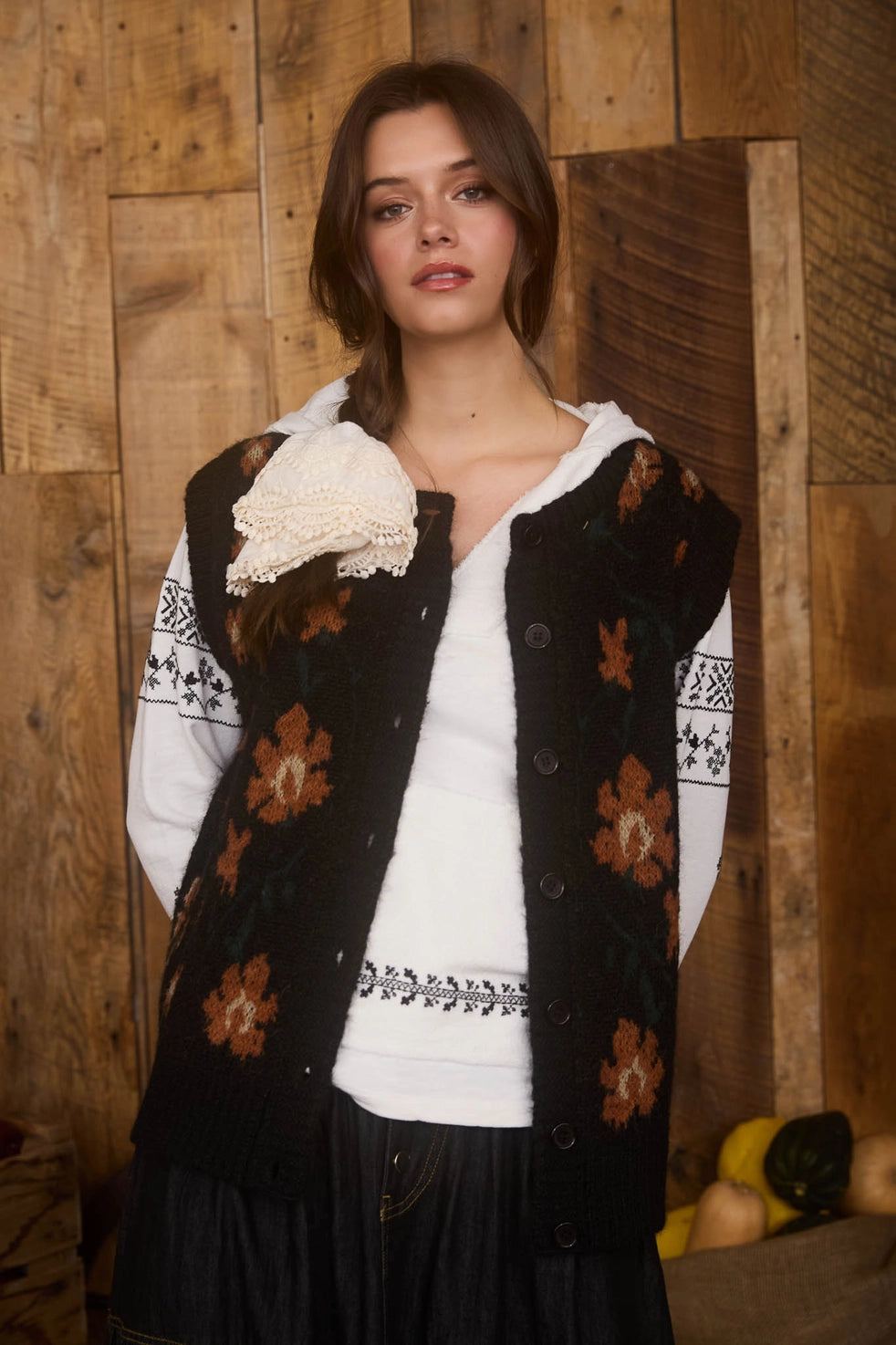 Floral Button Down Knit Cardigan