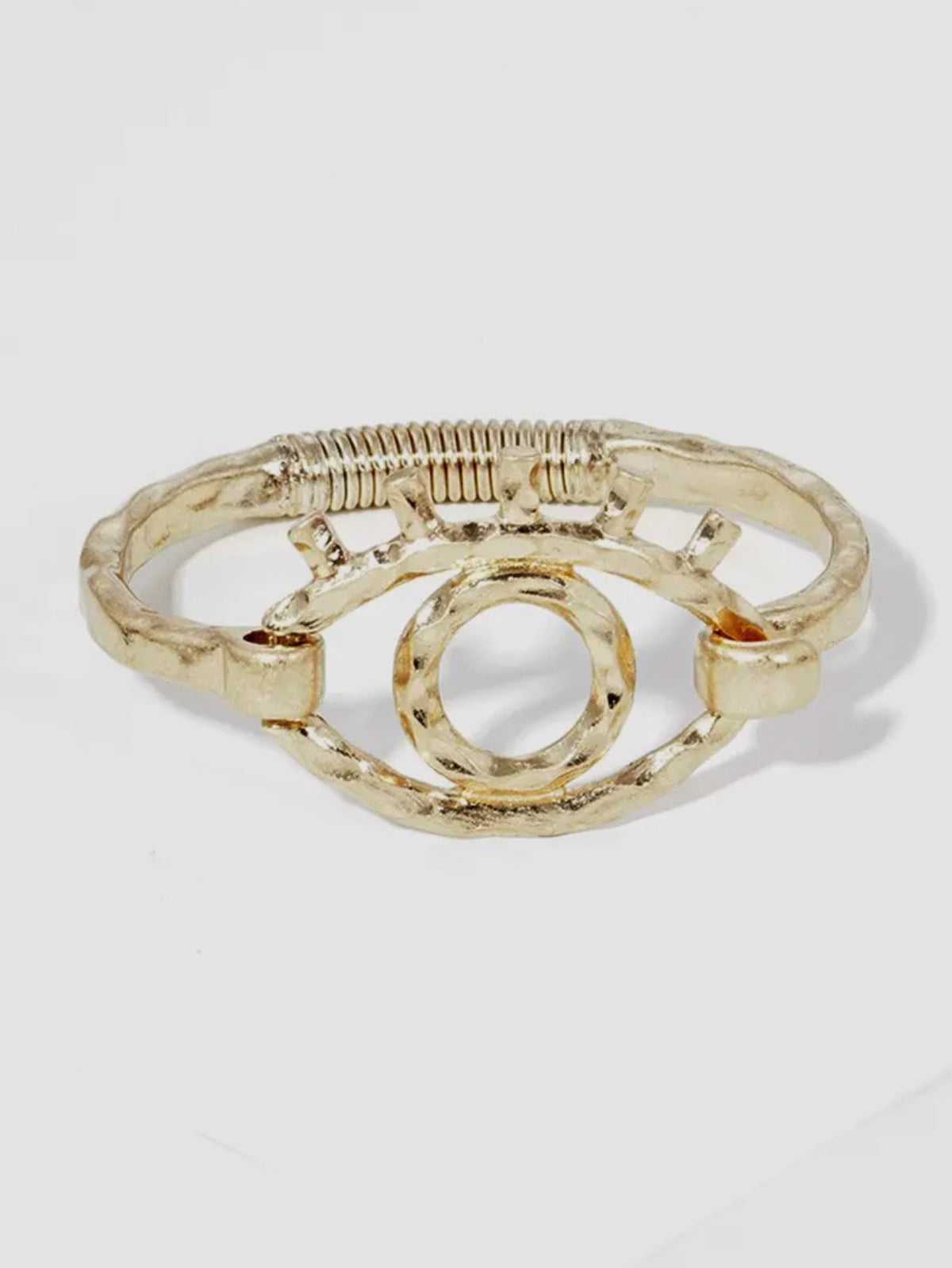 Hammered Metal Evil Eye Bracelet