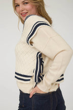 Side tie knit sweater vest
