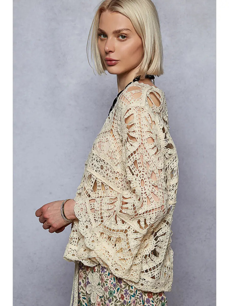 Long Sleeve Crochet Top