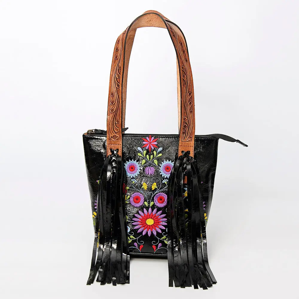 Fringe Full Grain Leather Western Bag