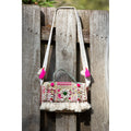 Rosy Shore Embroided Bag with Shells