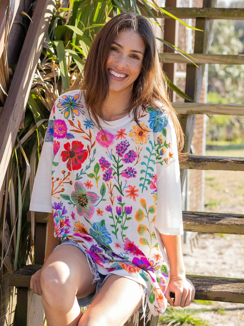 Floral Print Oversized Shirt