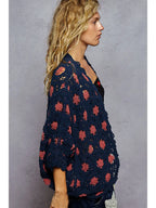 Floral Contrast Crochet Cardigan