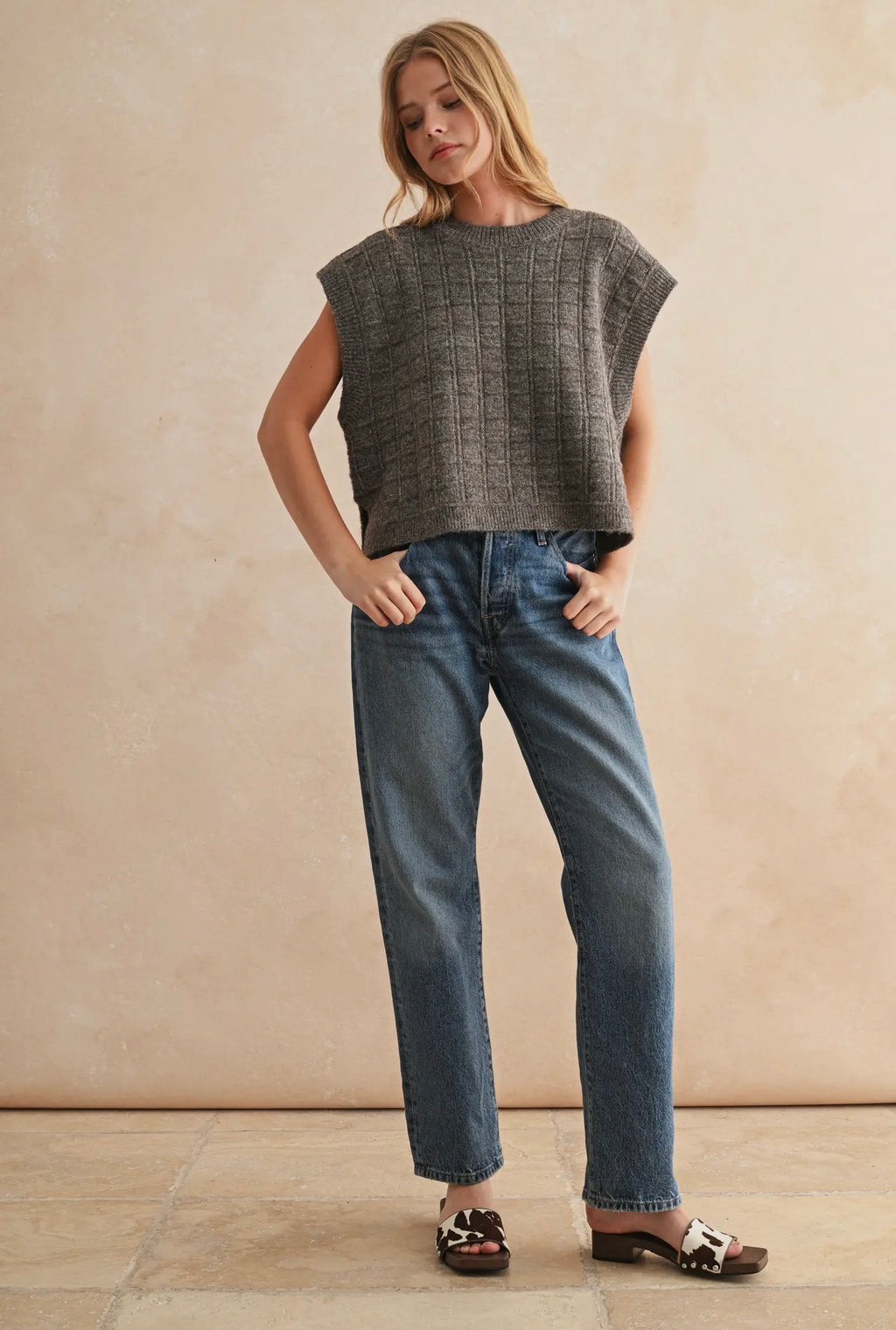 Pattern sweater vest