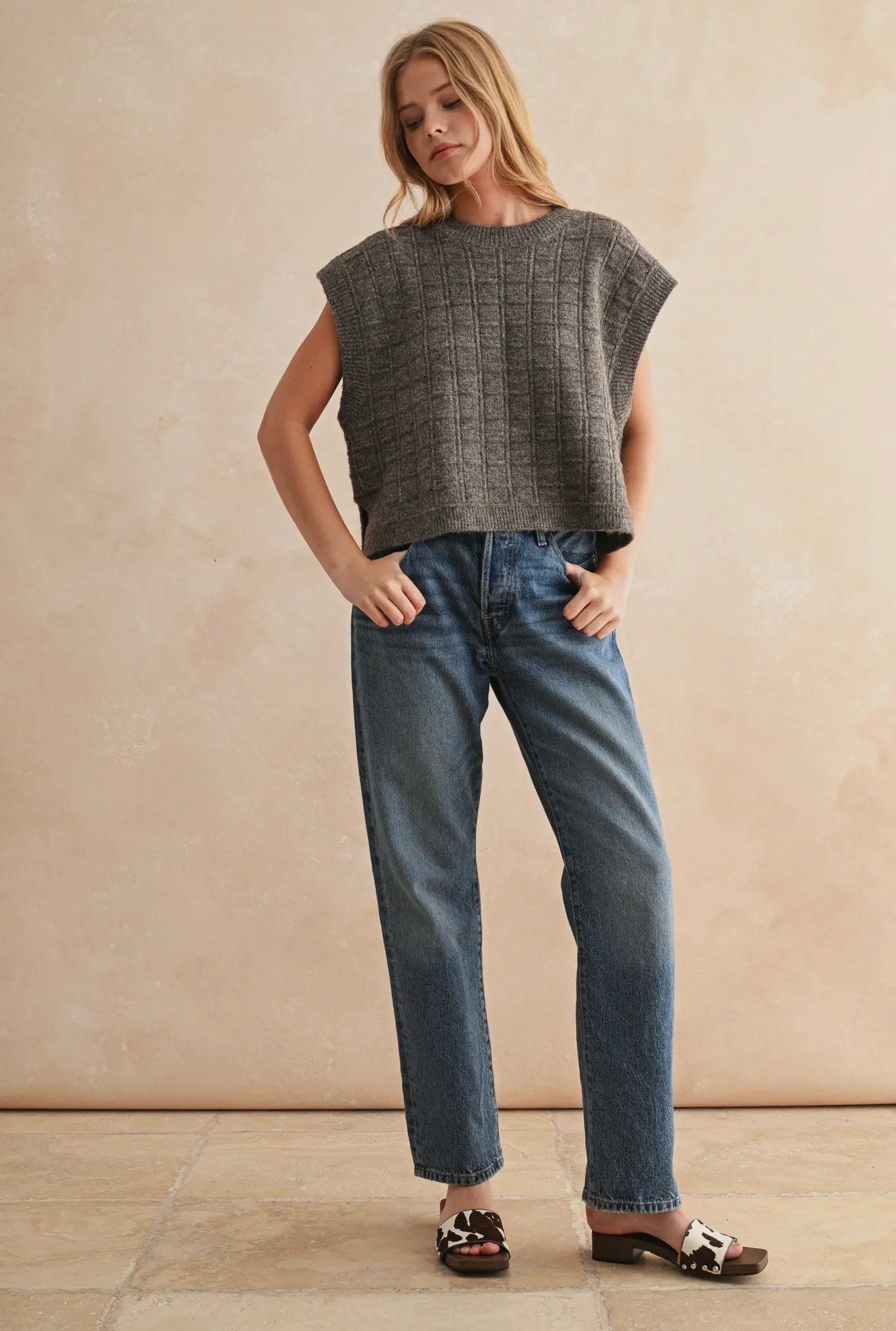 Pattern sweater vest