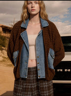 The mix cable knit denim jacket
