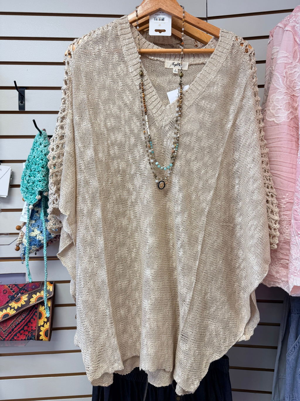 Aria Crochet-Trim Poncho